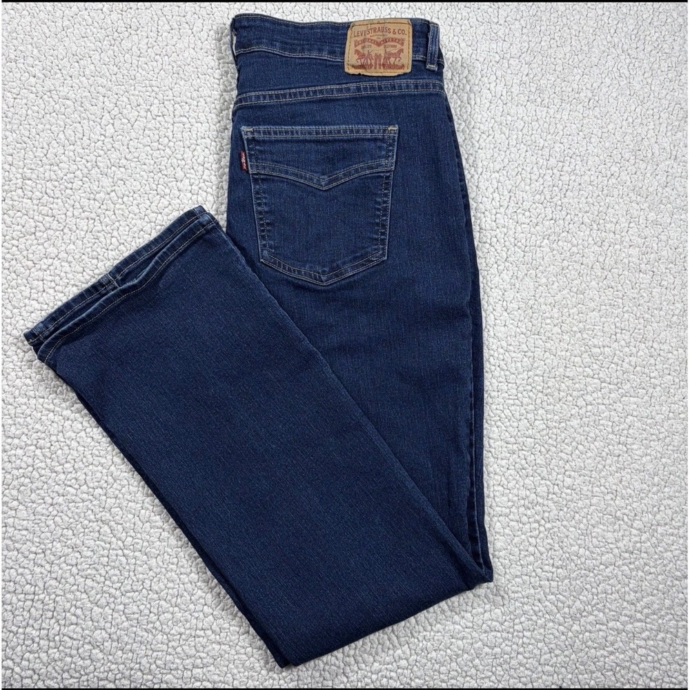 Levis 725 High Rise Bootcut Jeans Dark Wash Front Seam Denim W33 L30